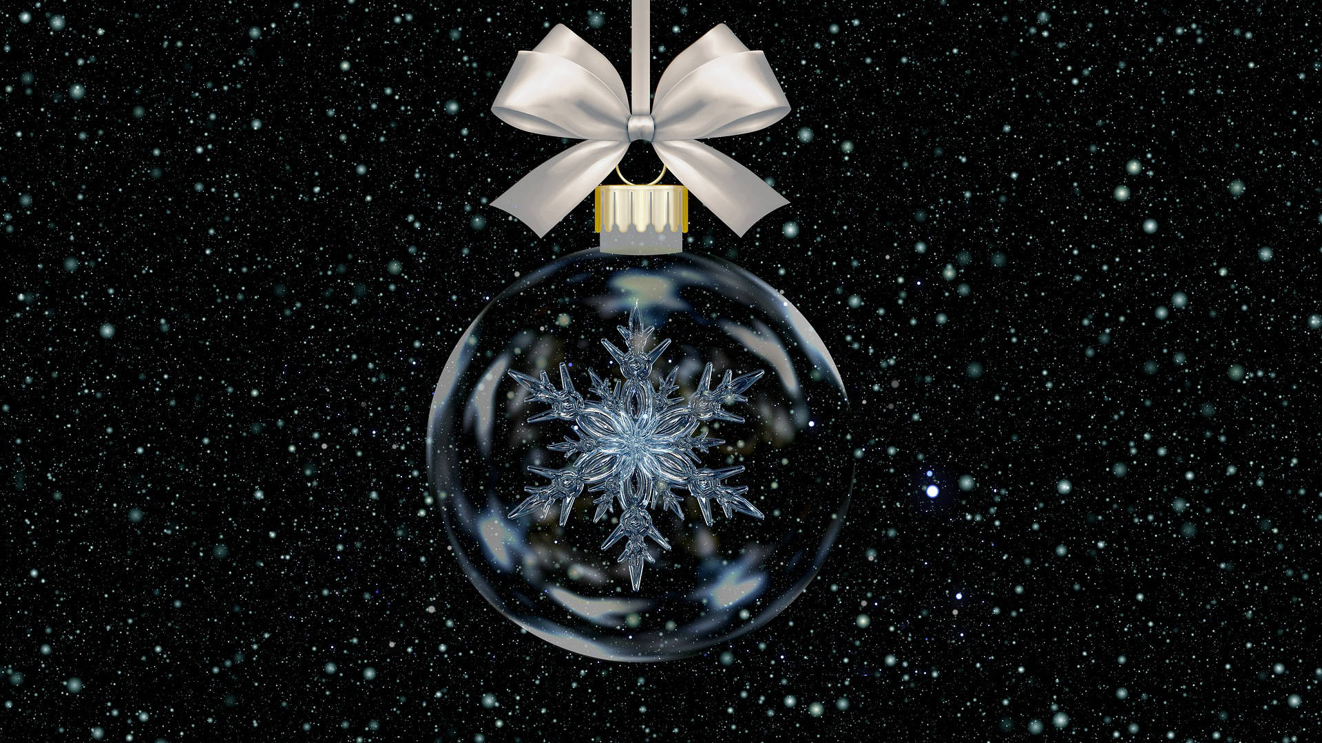 Black Christmas Snowflake Wallpaper