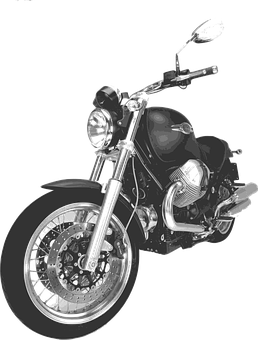 Black Chrome Motorcycle Profile PNG