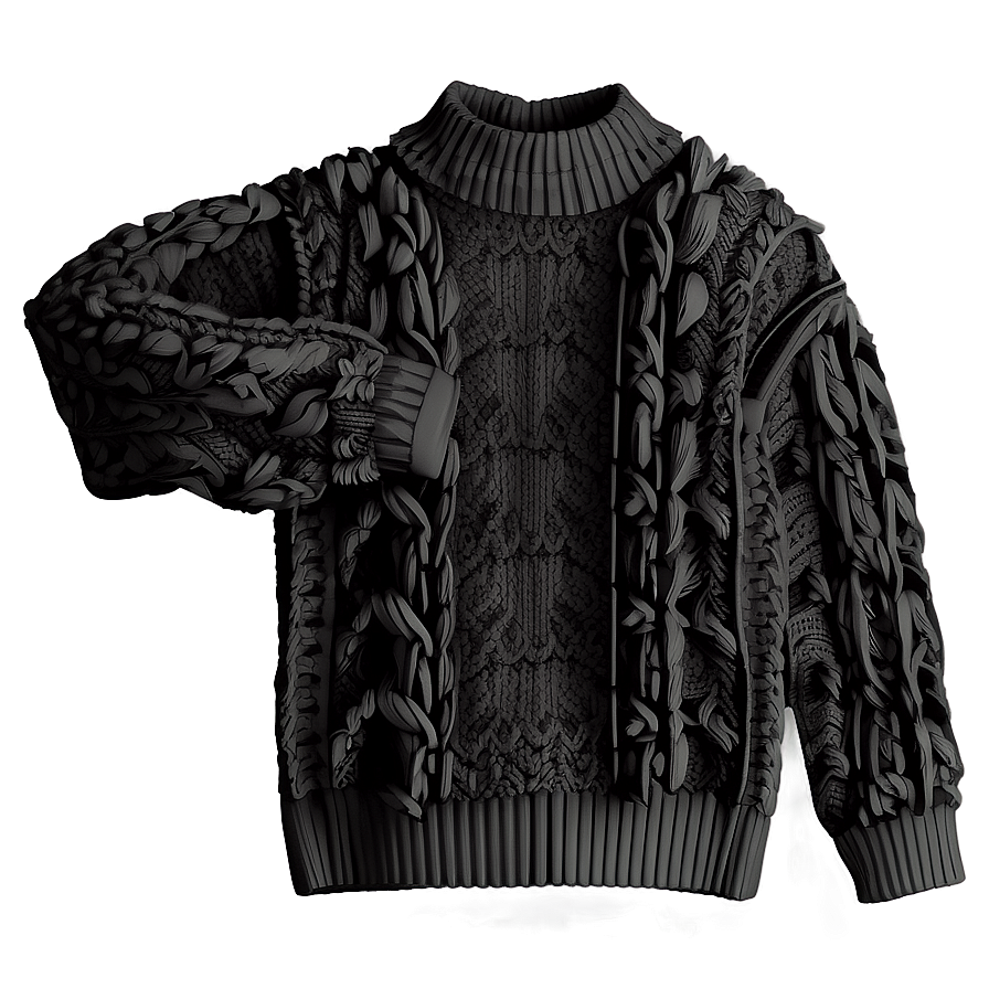 Black Chunky Sweater Png Nfy PNG