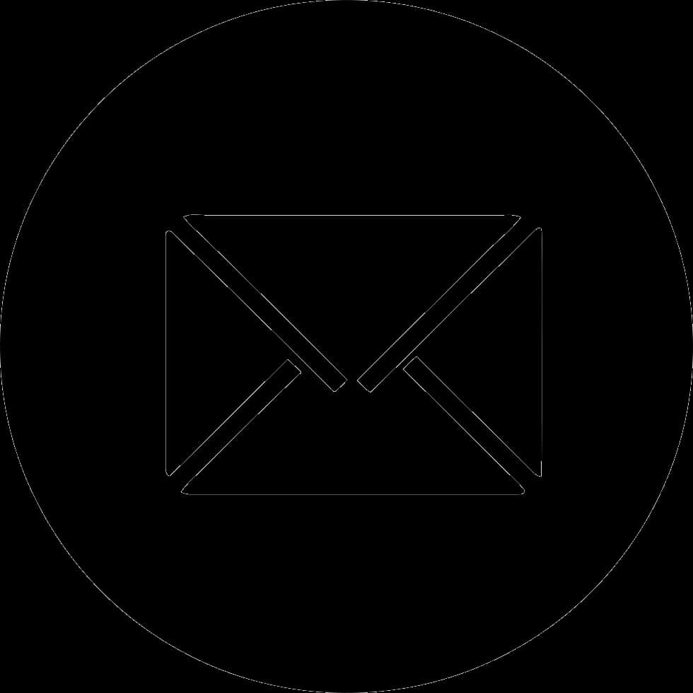 Black Circle Envelope Icon PNG