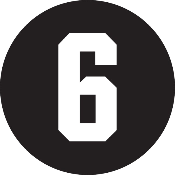 Black Circle Number Six PNG