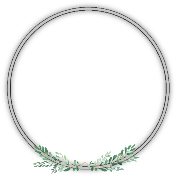 Black Circle Outlinewith Greenery Accent.png PNG