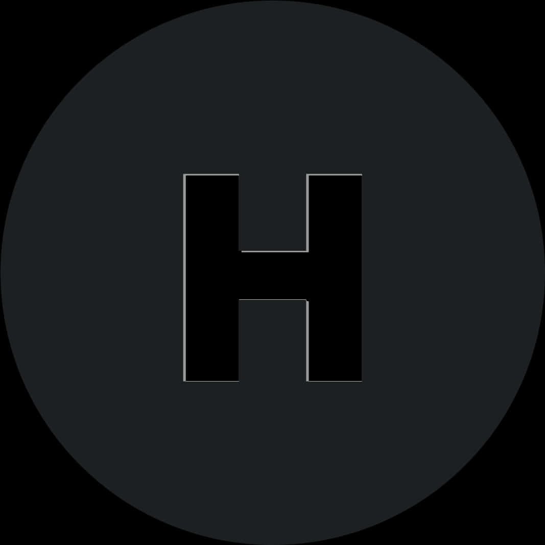Black Circlewith Letter H PNG
