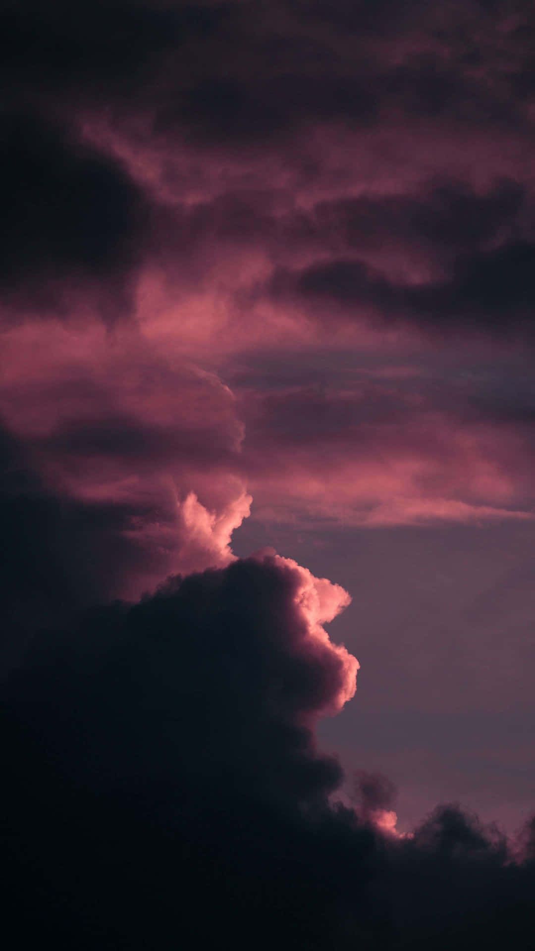 Pink Sky With Black Clouds Wallpaper