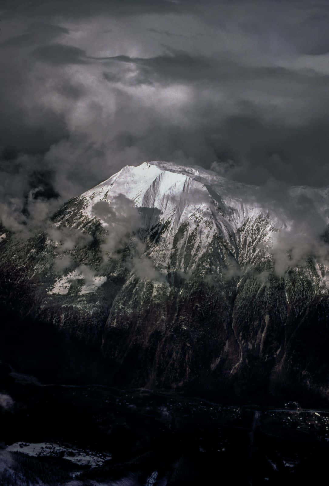 Black Clouds Shrouding The Mountain Wallpaper