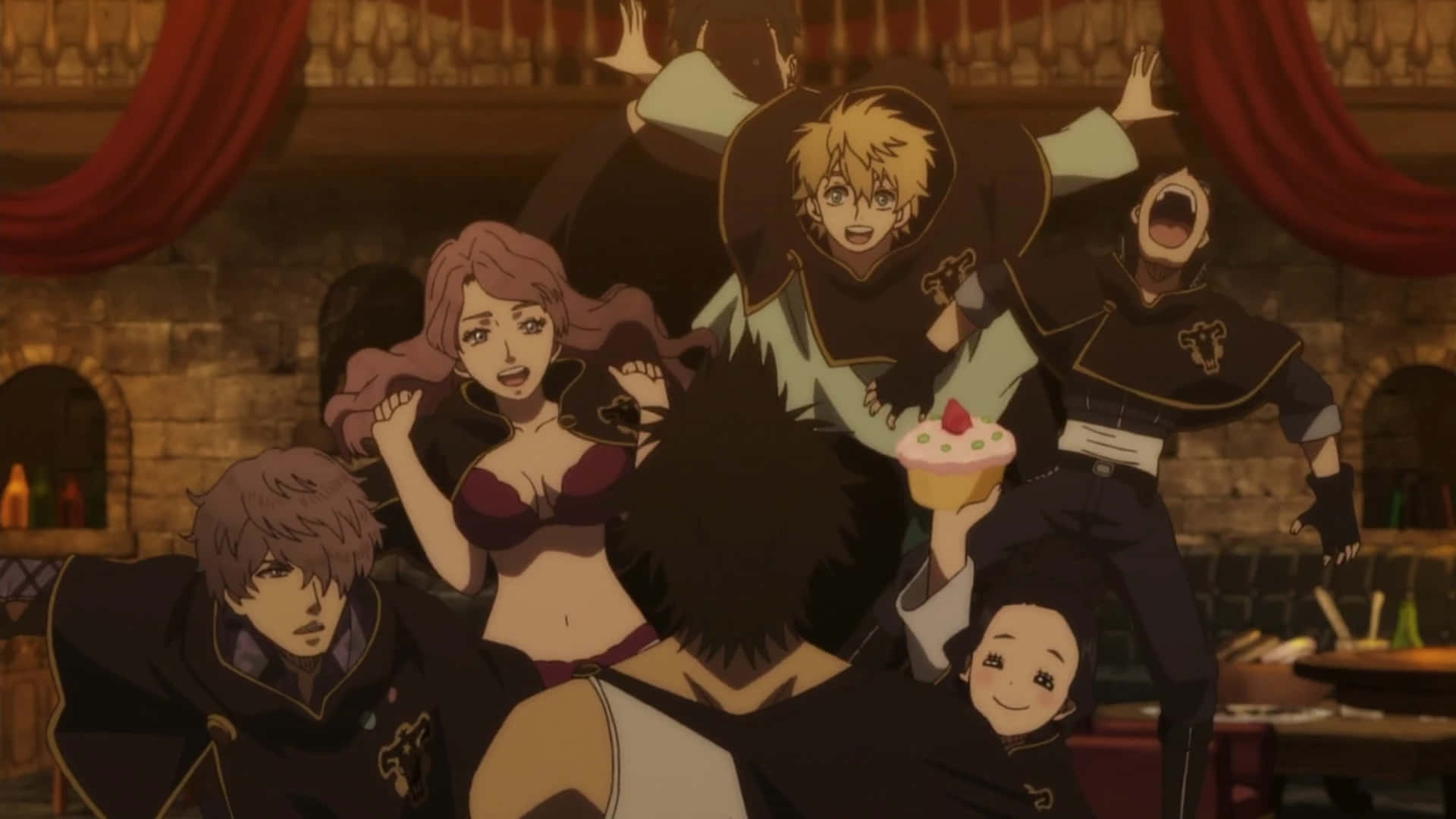 Black Clover Black Bull Members Celebration Wallpaper