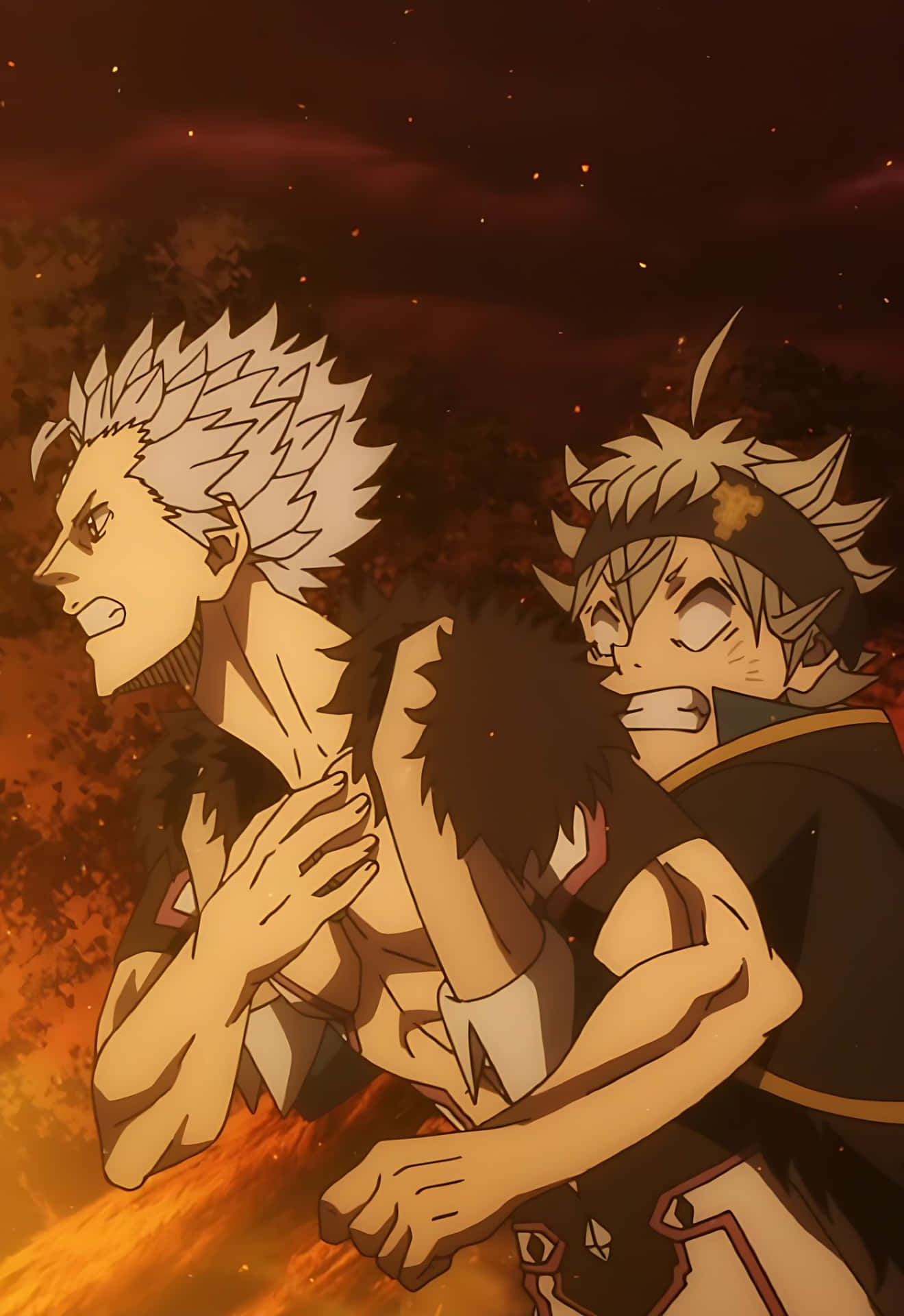 Black Clover Trio Omhelzing Achtergrond