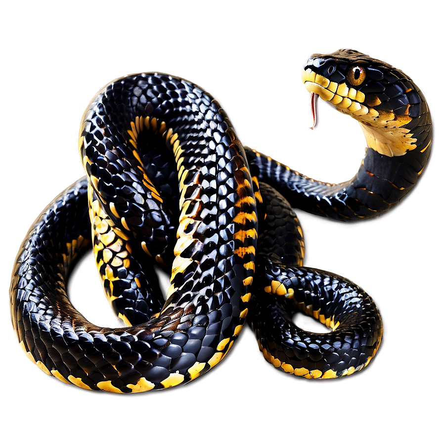 Black Cobra Snake Art Png 06132024 PNG