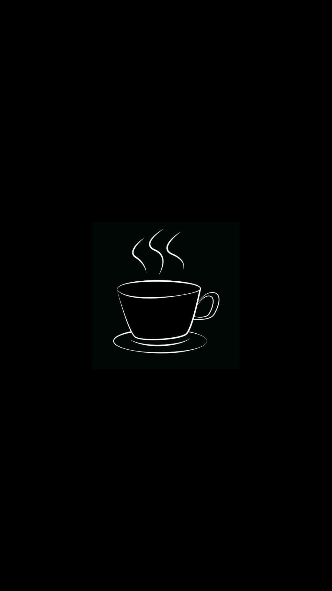 Despiertacon Una Taza De Café Negro. Fondo de pantalla