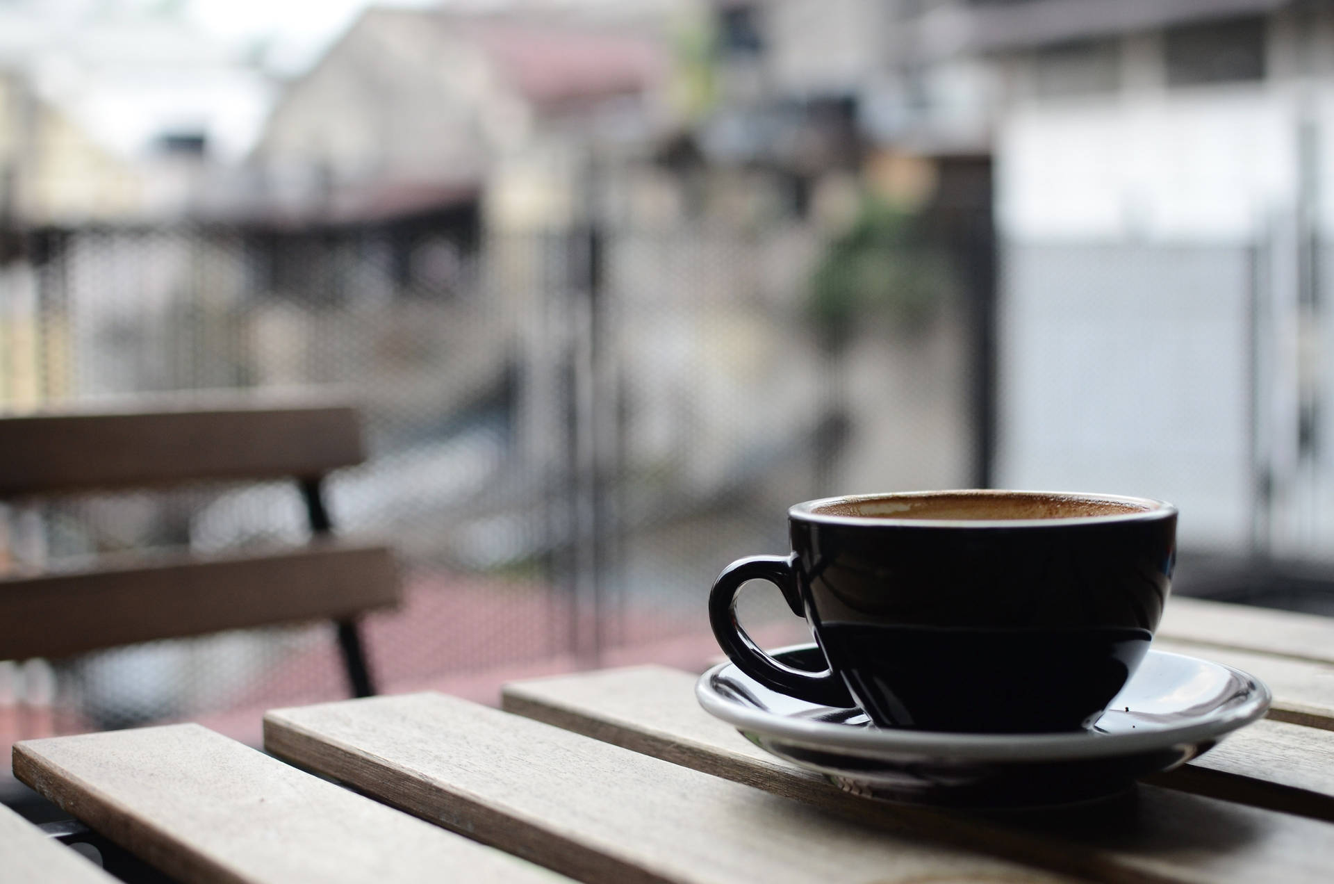 Black Coffee Cup Outdoors Picture