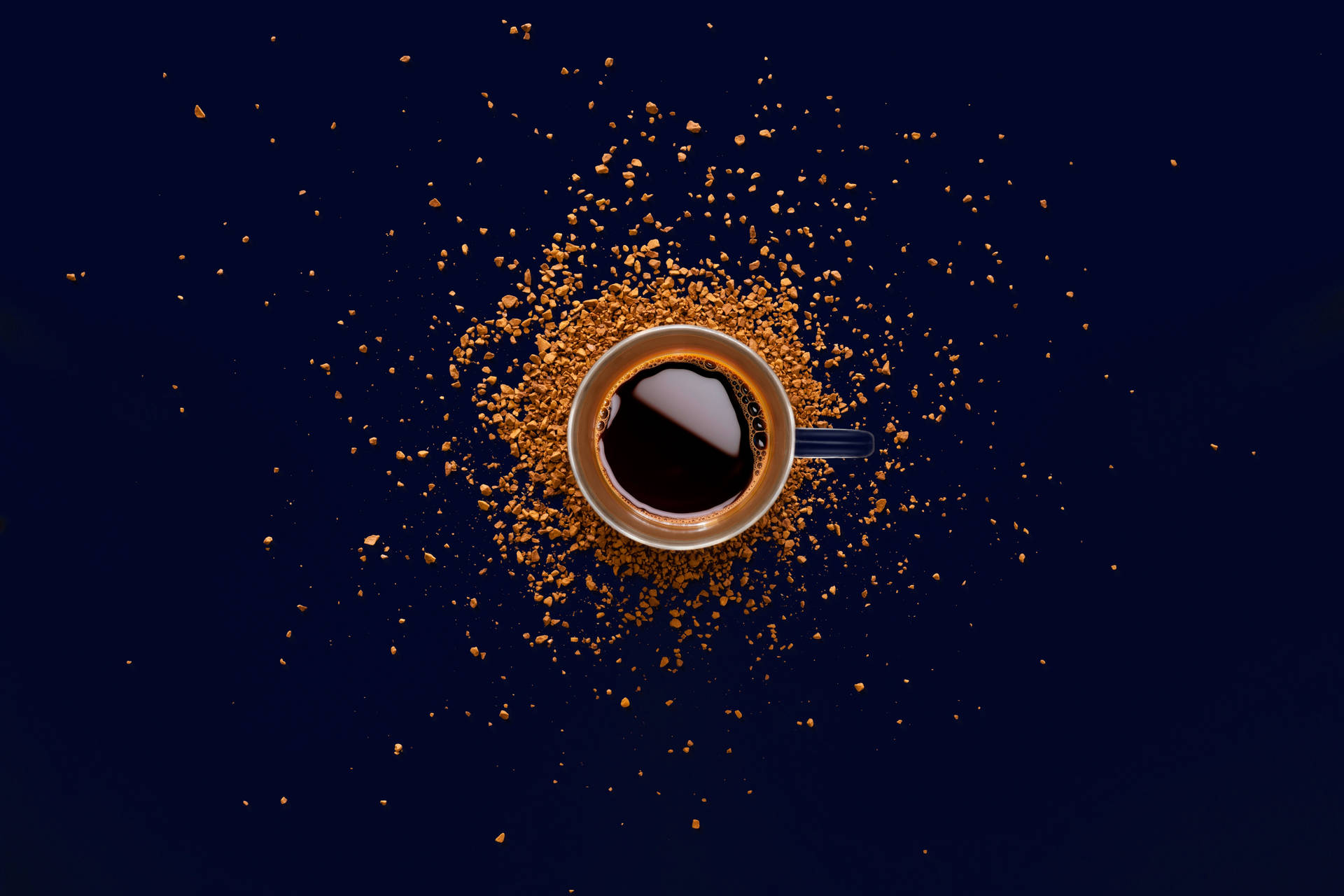 A Perfect Cup of Dark Blue Coffee Wallpaper