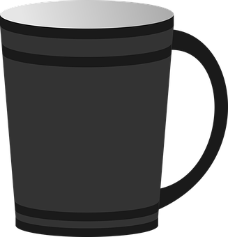 Black Coffee Mug Vector PNG