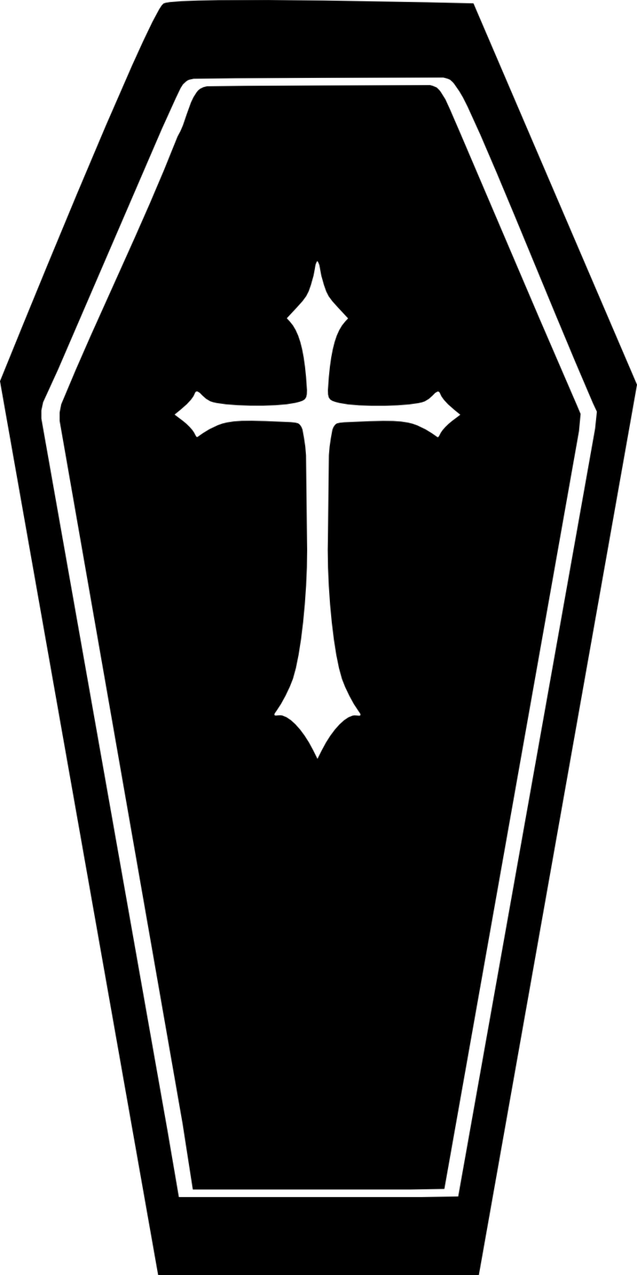 Black Coffin With Cross Design PNG