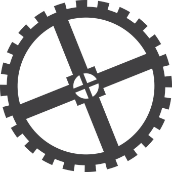 Black Cogwheel Icon PNG