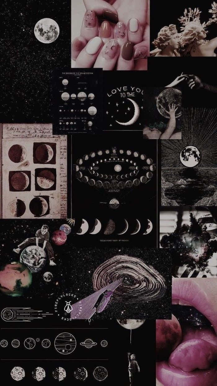 Galaxy Black Collage Wallpaper