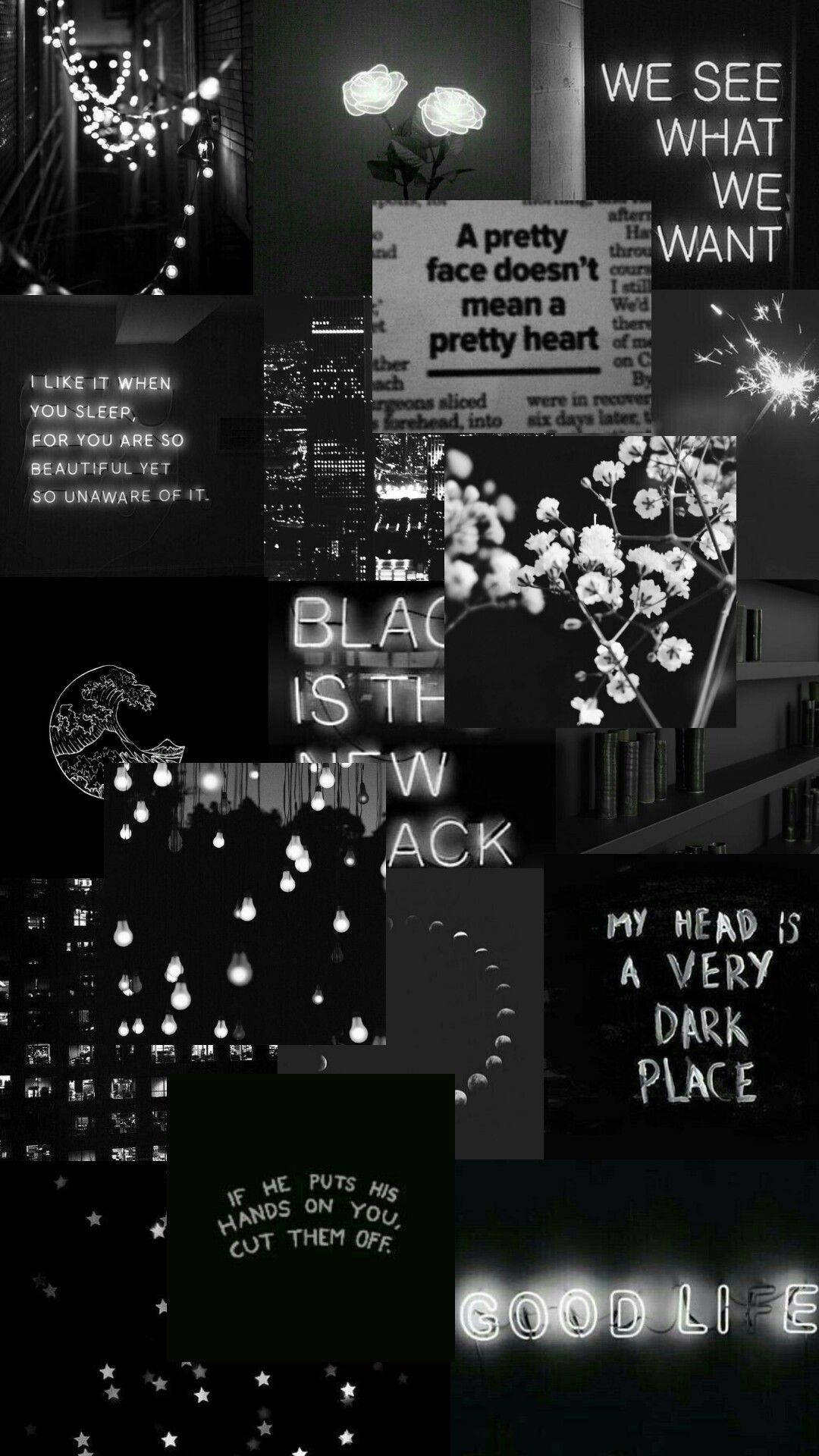 Black Collage Tumblr Aesthetic Wallpaper