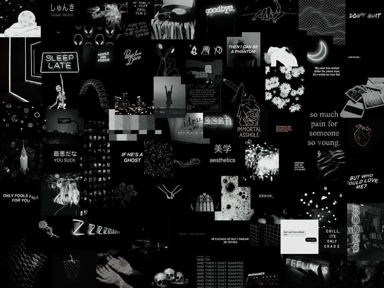 Einefarbenfrohe Schwarze Collage. Wallpaper