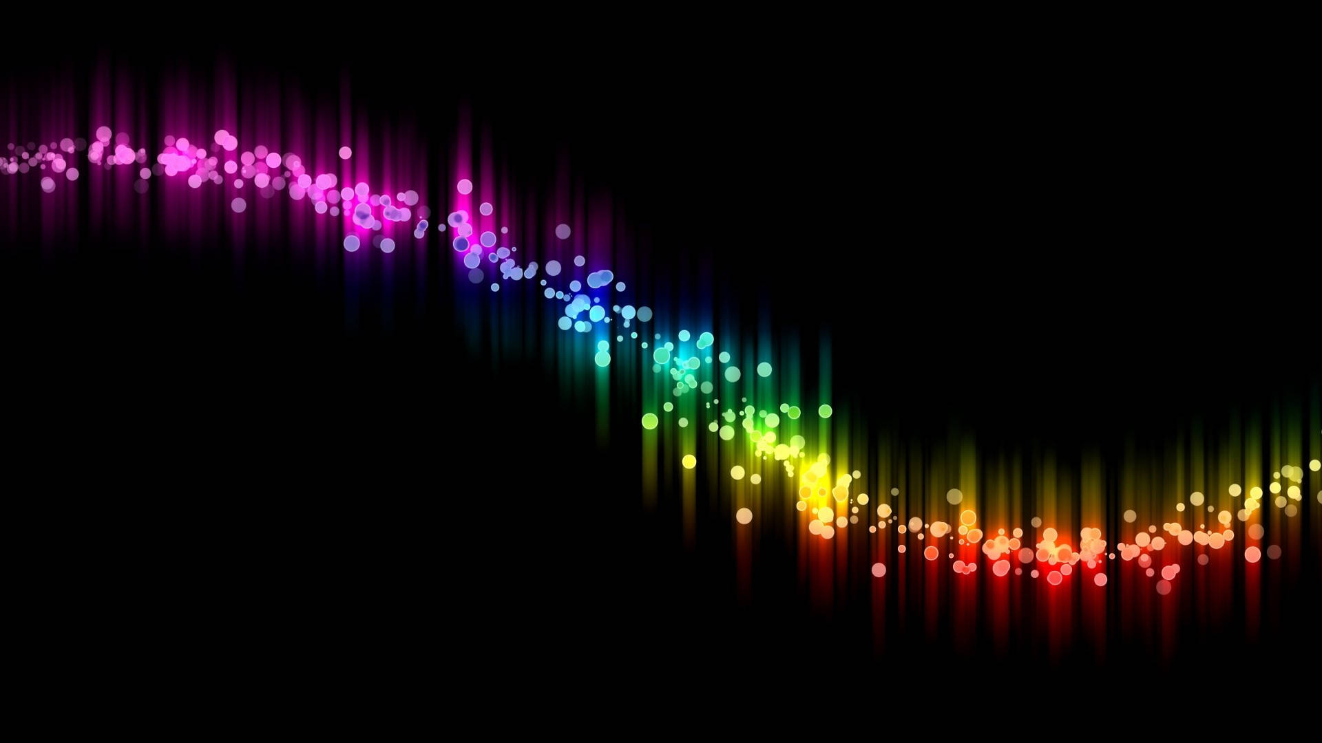 Black Color Background With Rainbow Bubbles Wallpaper
