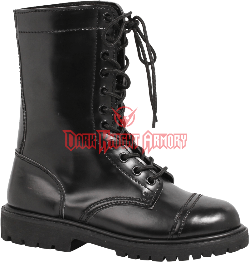 Black Combat Boot Product Image PNG