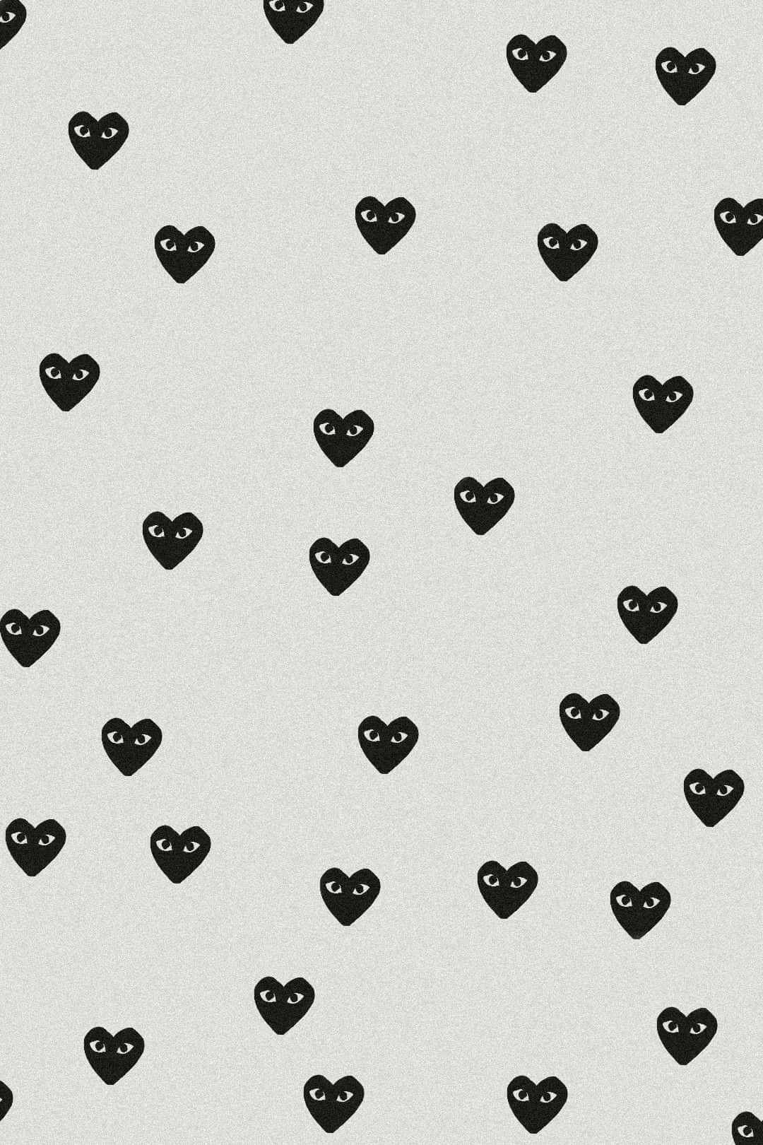 Black Comme Des Garçons Hearts Gray Wallpaper