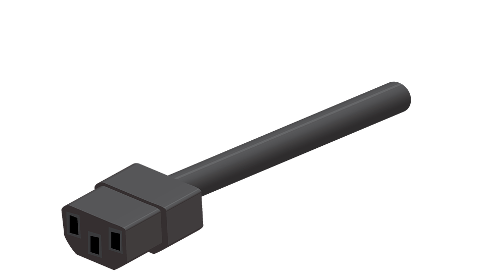 Black Computer Power Cable PNG