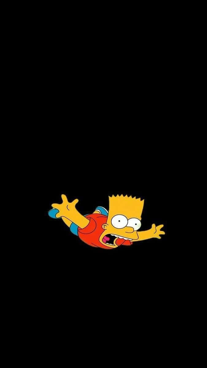 Svart,cool, Fallande Bart Simpson. (note: In Swedish, Adjectives Usually Come Before The Noun They Describe.) Wallpaper