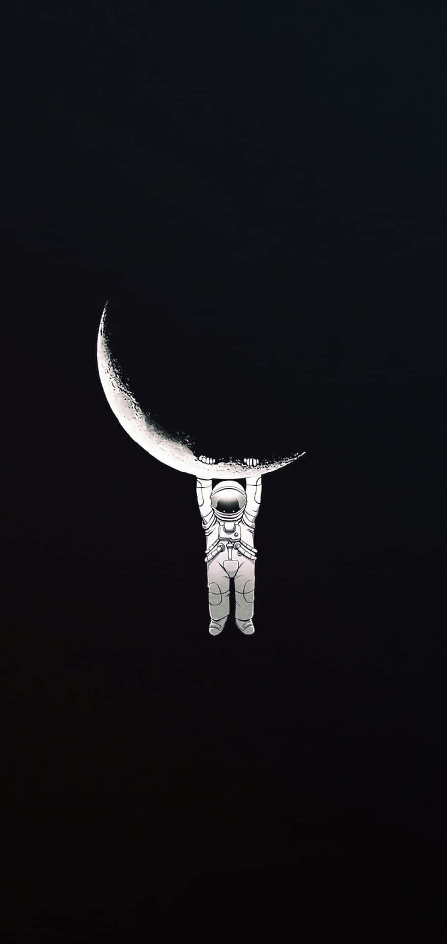En astronaut holder en måne i sine hænder Wallpaper