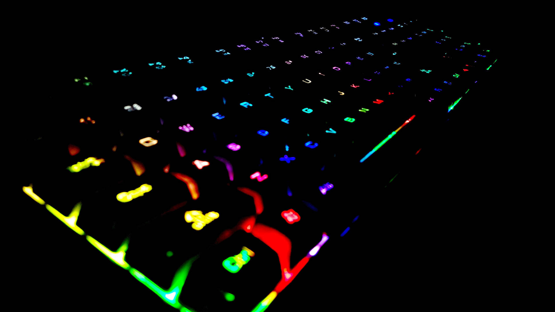 Black Cool Neon Computer Keyboard Wallpaper