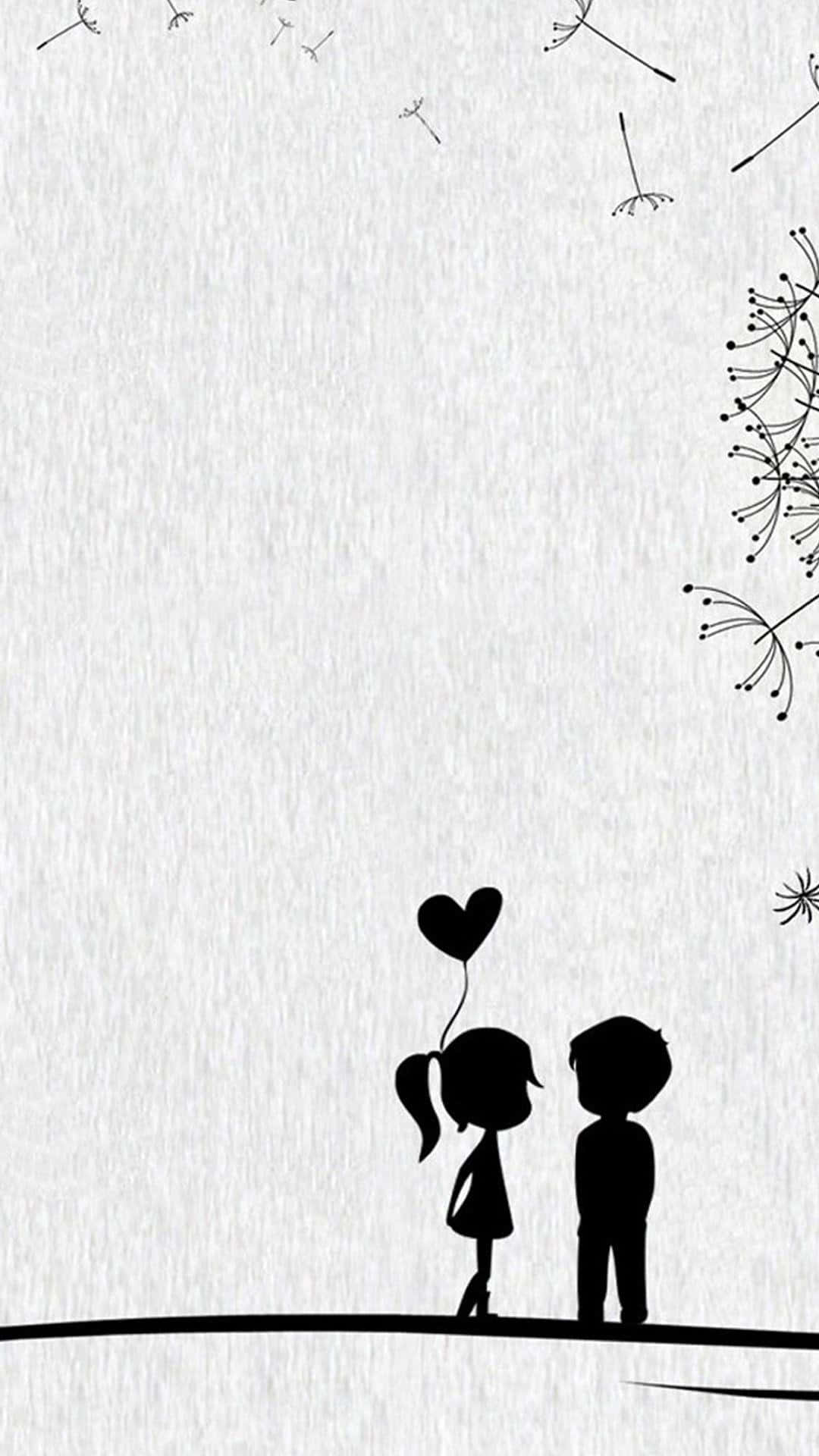 A black couple walking in the park, hand-in-hand Wallpaper