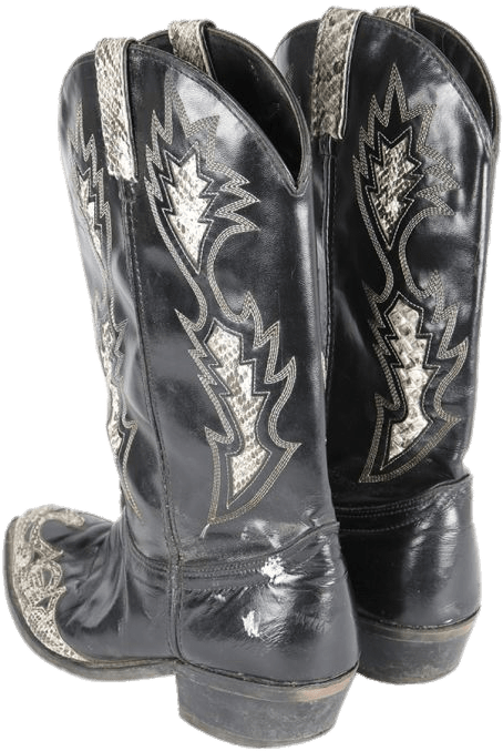Black Cowboy Boots Embroidery PNG