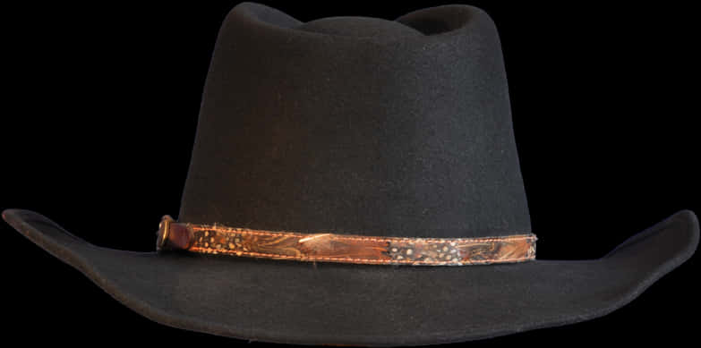 Black Cowboy Hatwith Band PNG