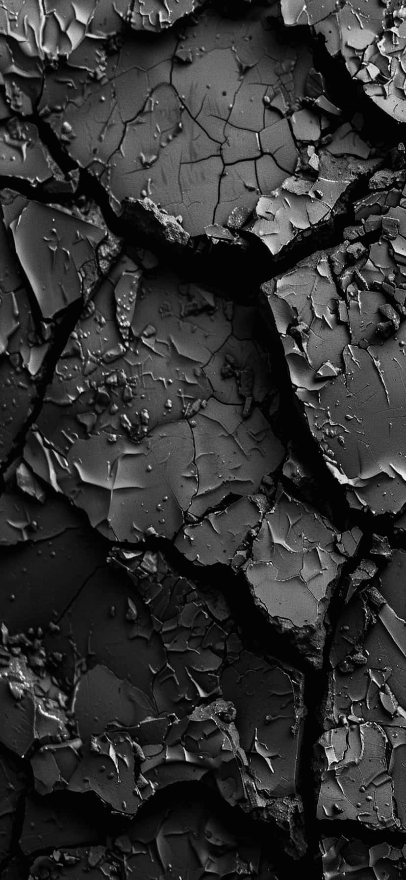 Black Cracked Desert Texture Wallpaper