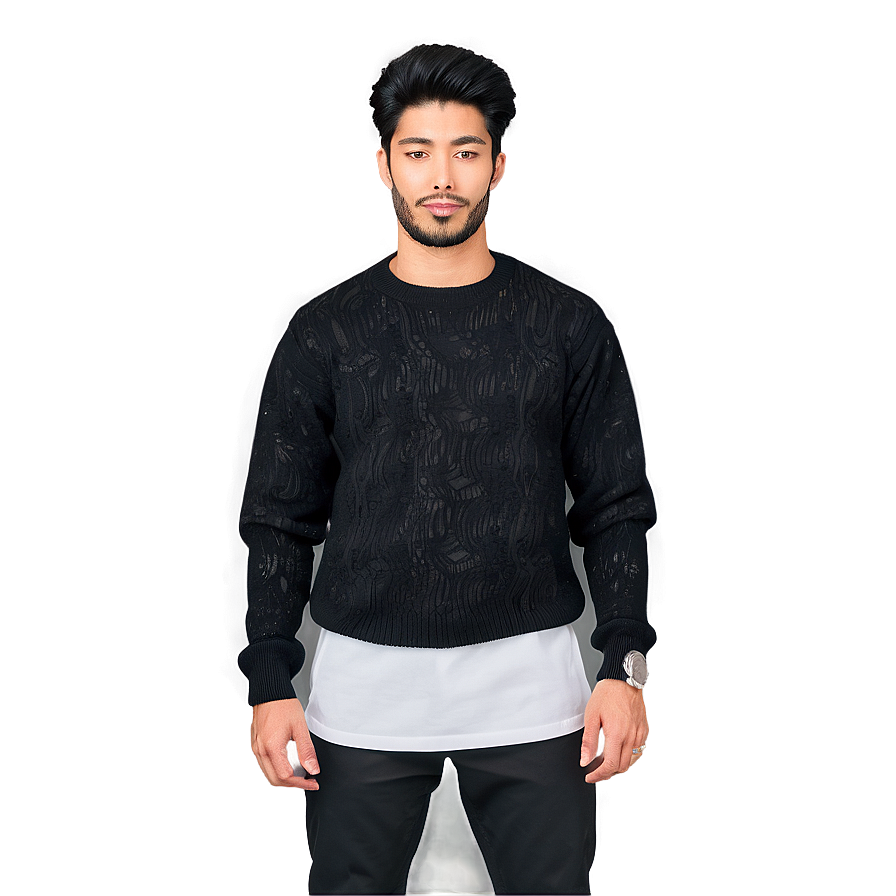 Black Crew Neck Sweater Png 91 PNG