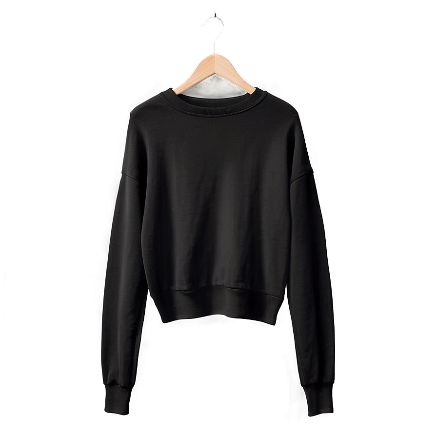 Black Crew Neck Sweater Png Akv37 PNG