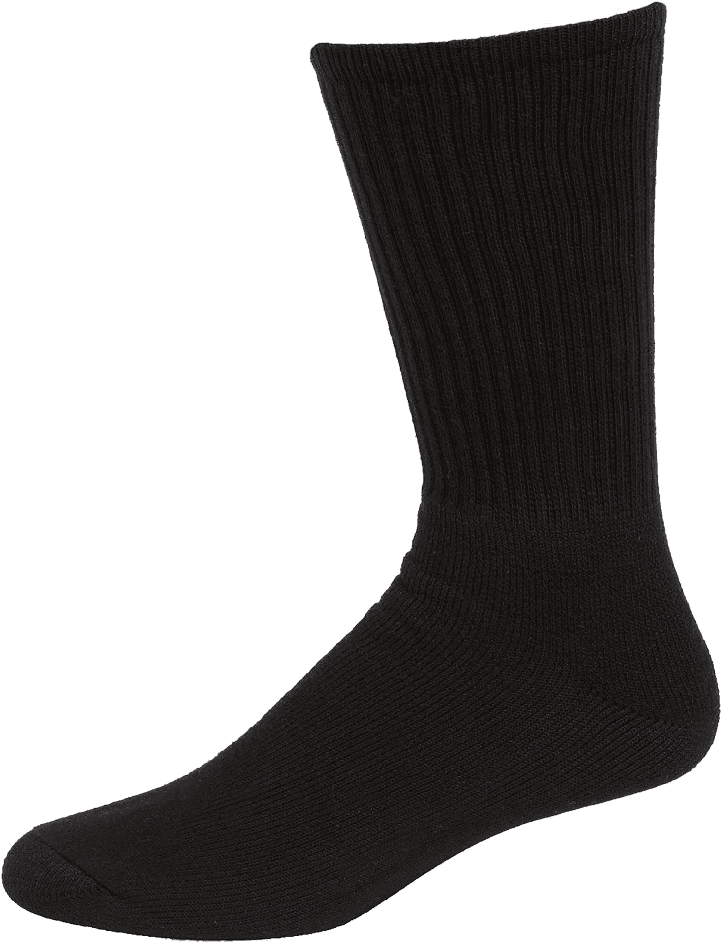 Black Crew Sock Single PNG