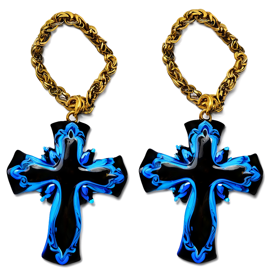 Black Cross On Blue Background Png 05242024 PNG