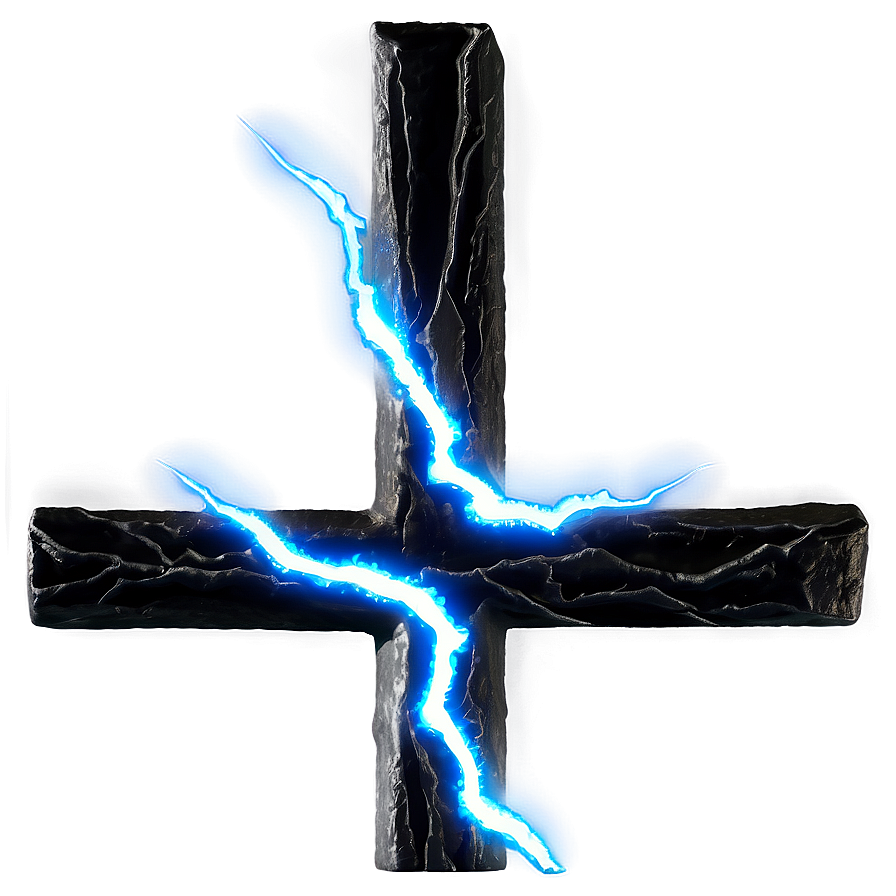 Black Cross With Lightning Png Xki79 PNG