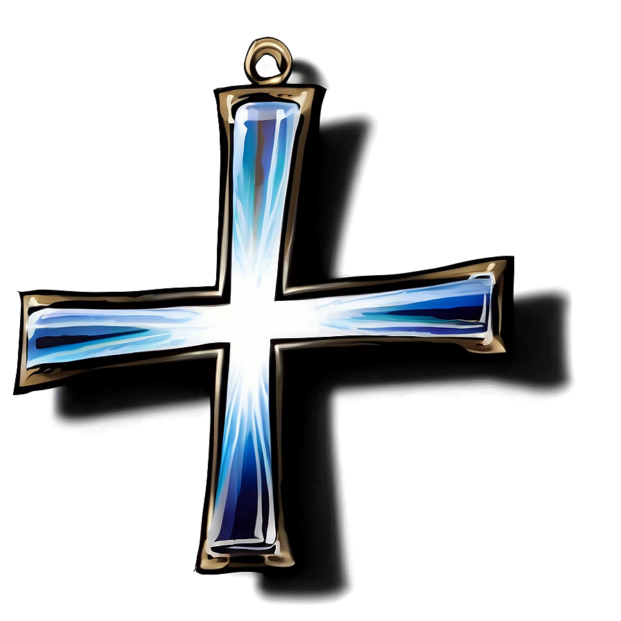 Black Cross With Rays Png 05242024 PNG
