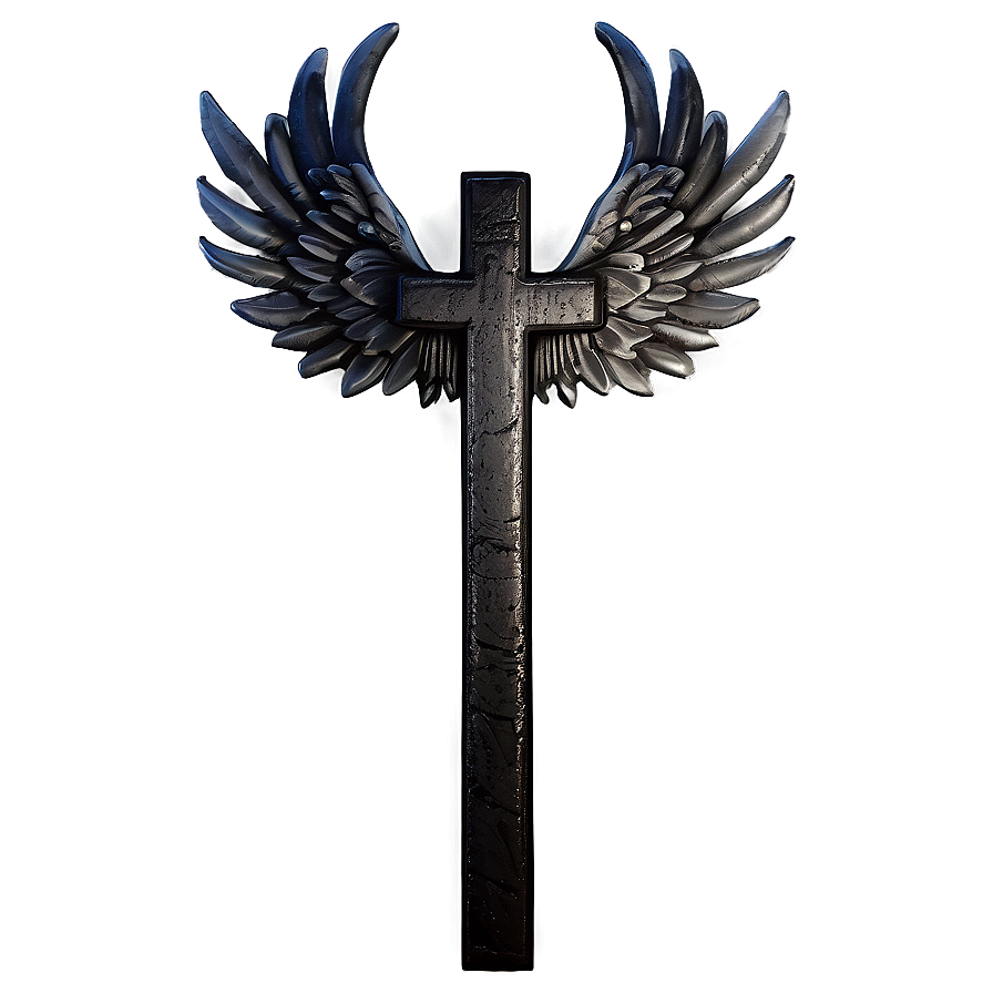 Black Cross With Wings Png Xto PNG