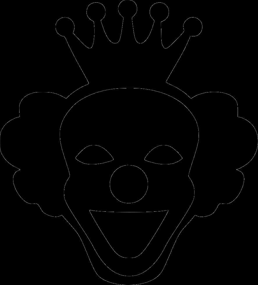 Black Crown Clown Outline PNG