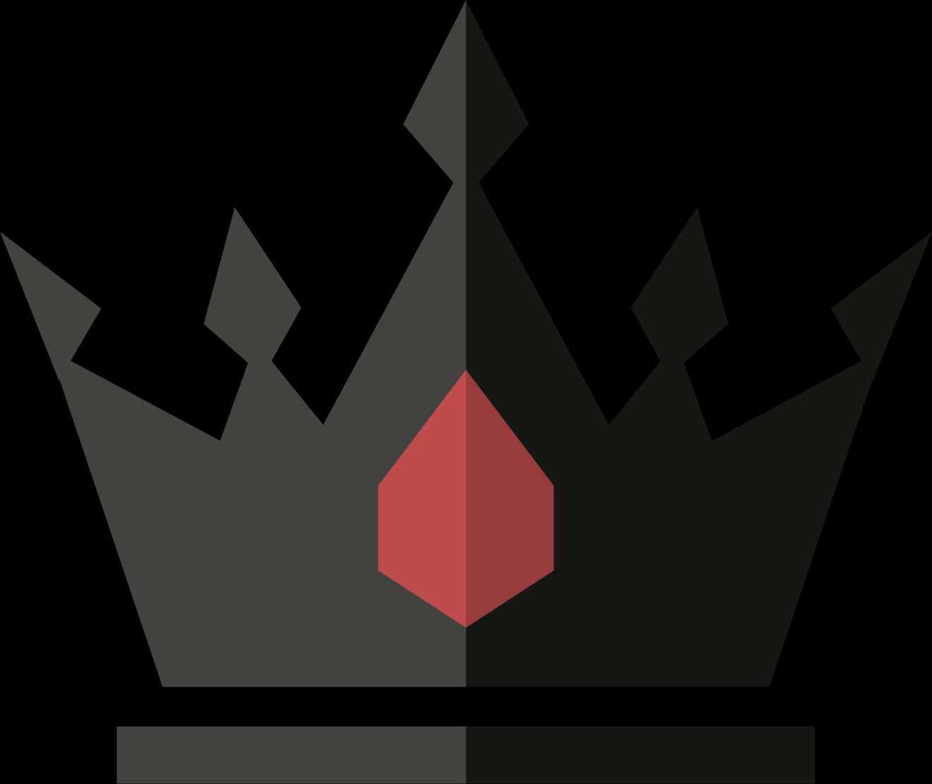 Black Crownwith Red Gem Graphic PNG