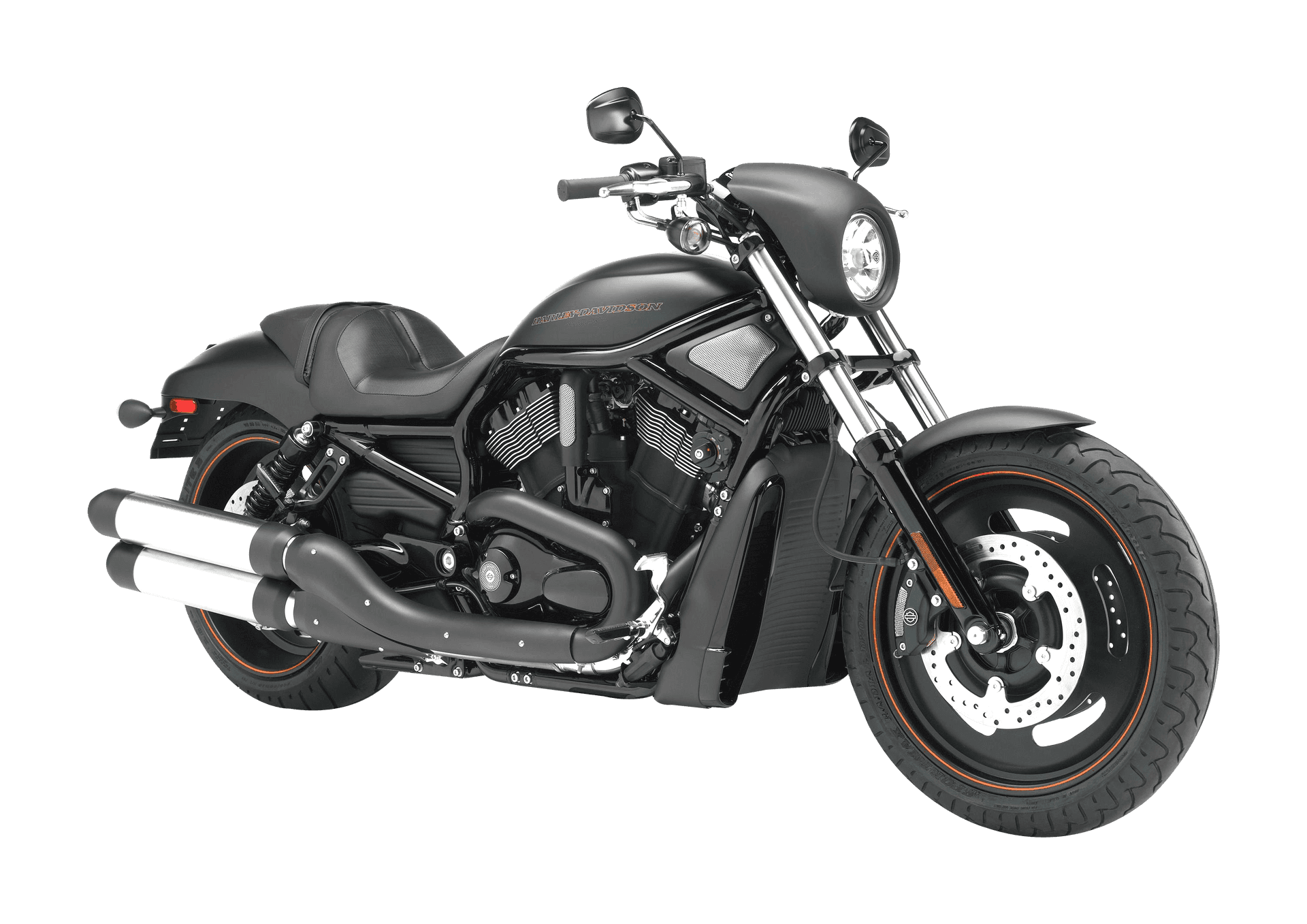Black Cruiser Motorcycle Profile PNG