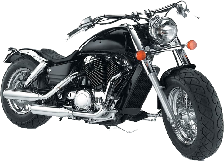 Black Cruiser Motorcycle Transparent Background PNG