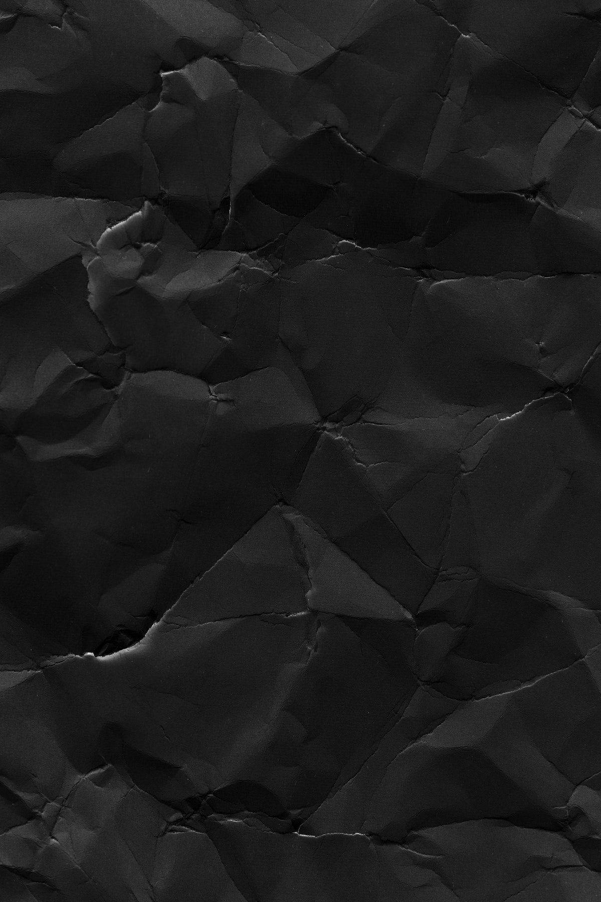 Mysterious Black Crumpled Paper Wallpaper