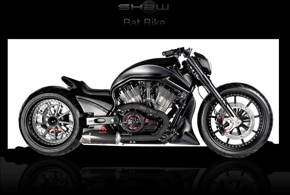 Black Custom Motorcycle Profile PNG