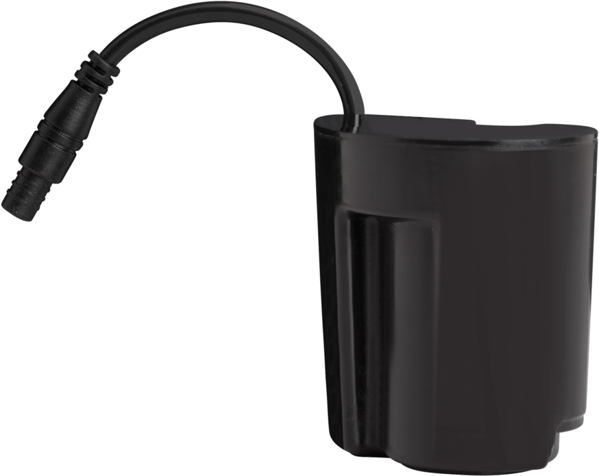 Black Cylindrical Battery Packwith Connector Cable PNG