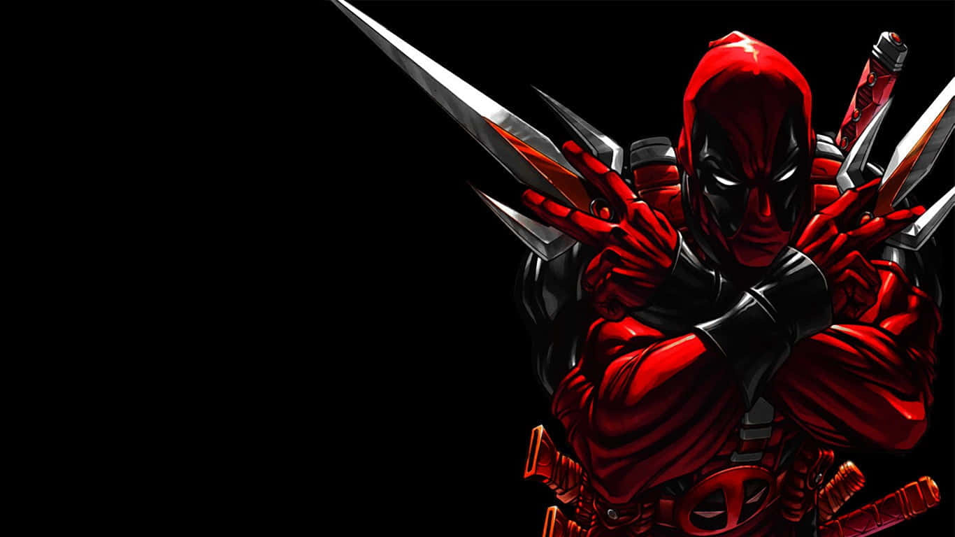 "Black Deadpool Ready To Start Another Epic Adventure" Wallpaper