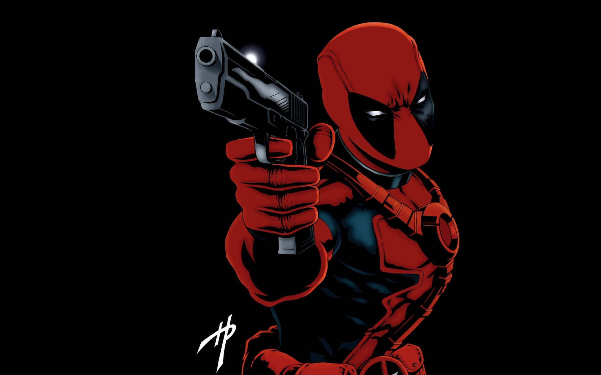 Deadpool takes his black suit to new heights Wallpaper