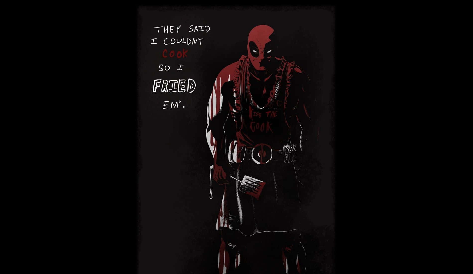 Erlebedas Marvel-universum Mit Diesem Unterhaltsamen Und Wagemutigen Black-deadpool-hintergrundbild! Wallpaper