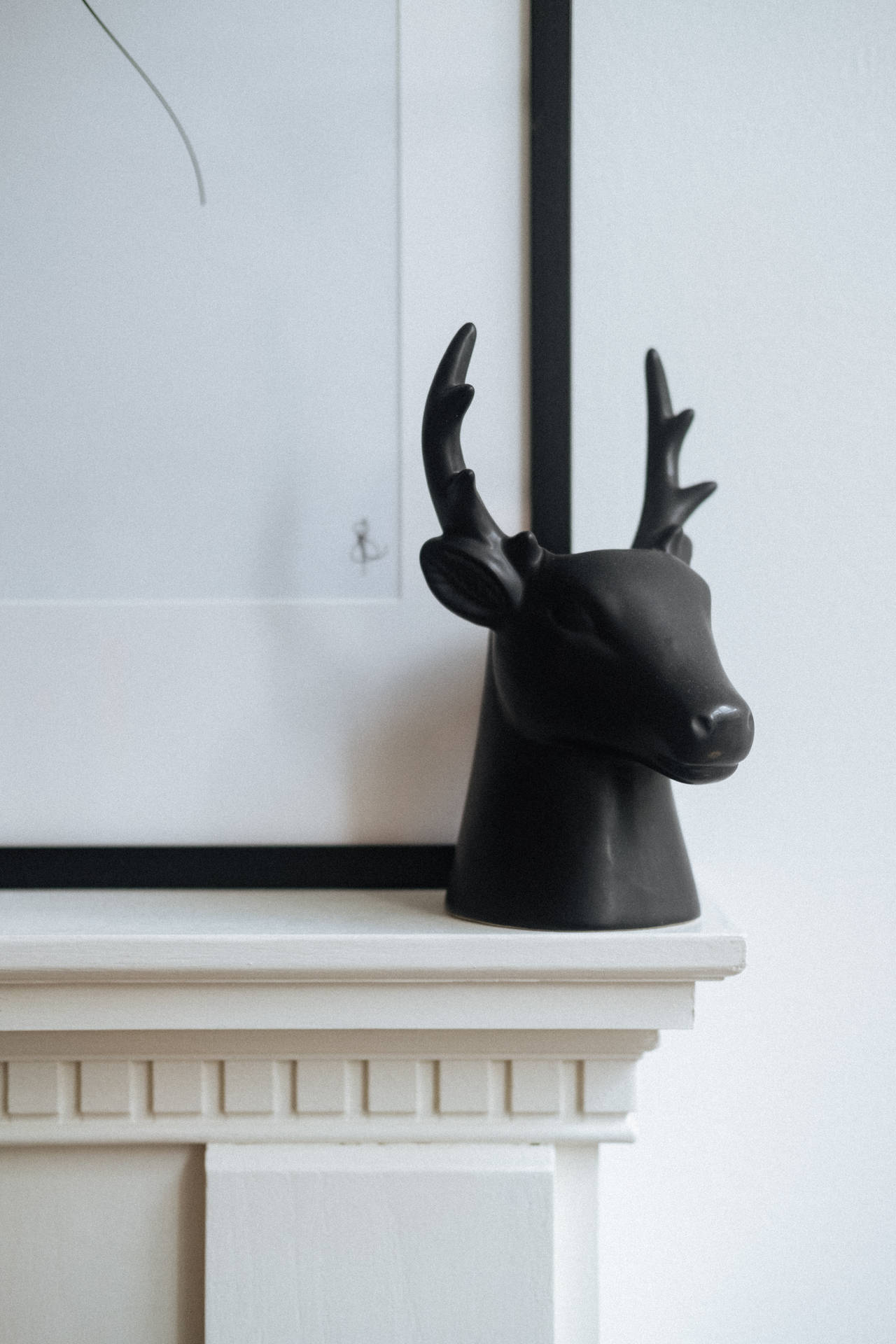 Black Deer Skulptur Wallpaper
